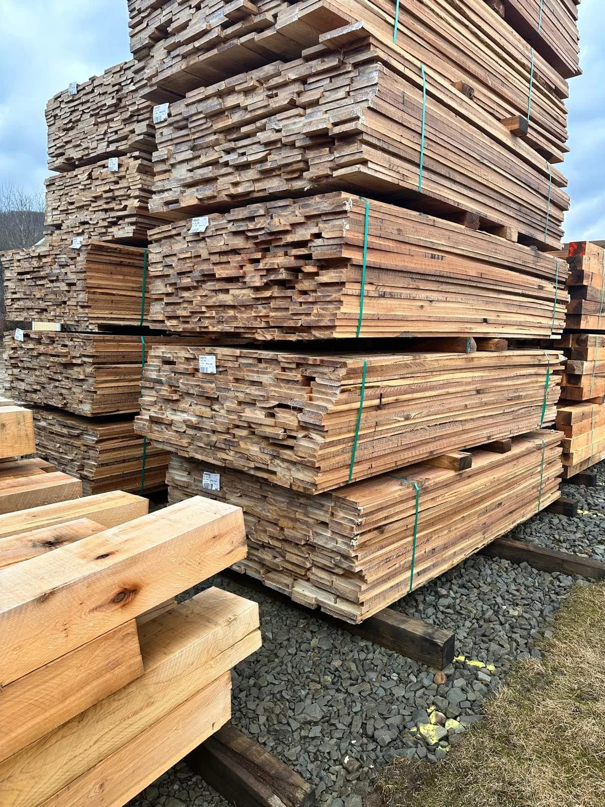 Deck lumber pile close-up — Buffalo NY