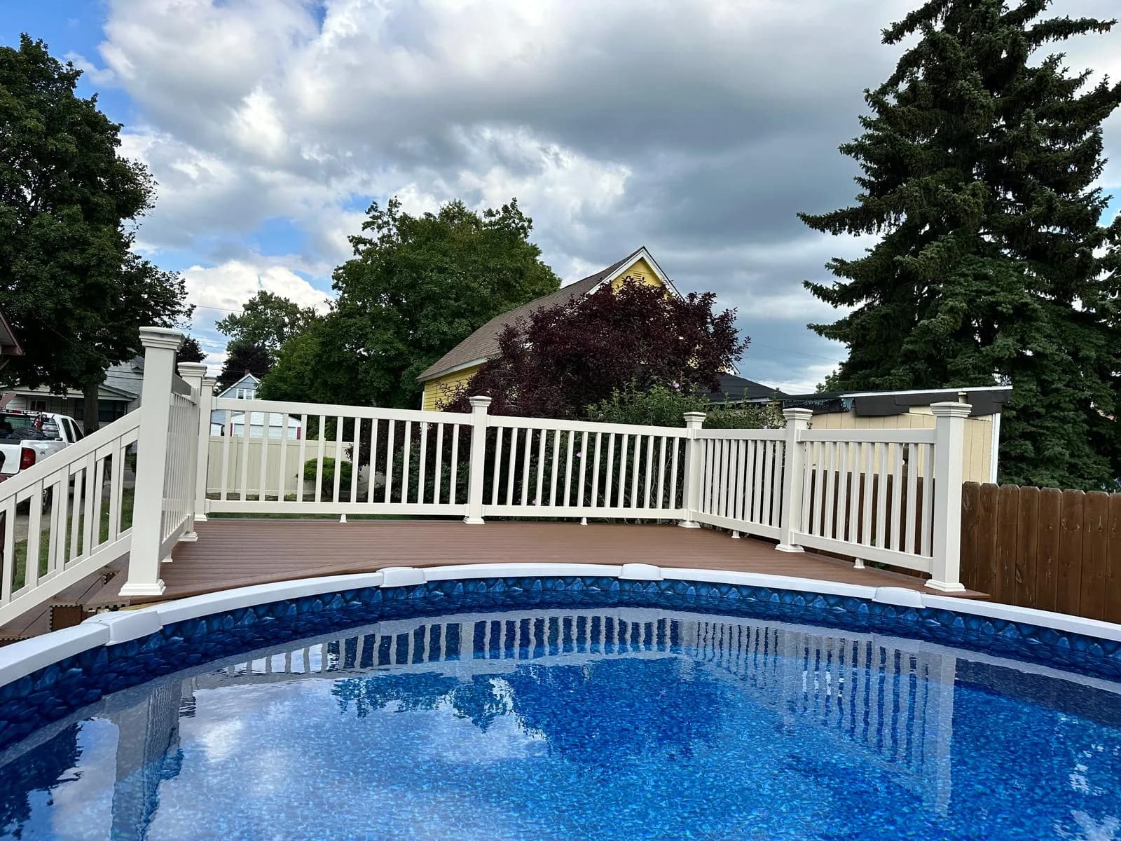 Poolside composite deck full panorama — Buffalo NY
