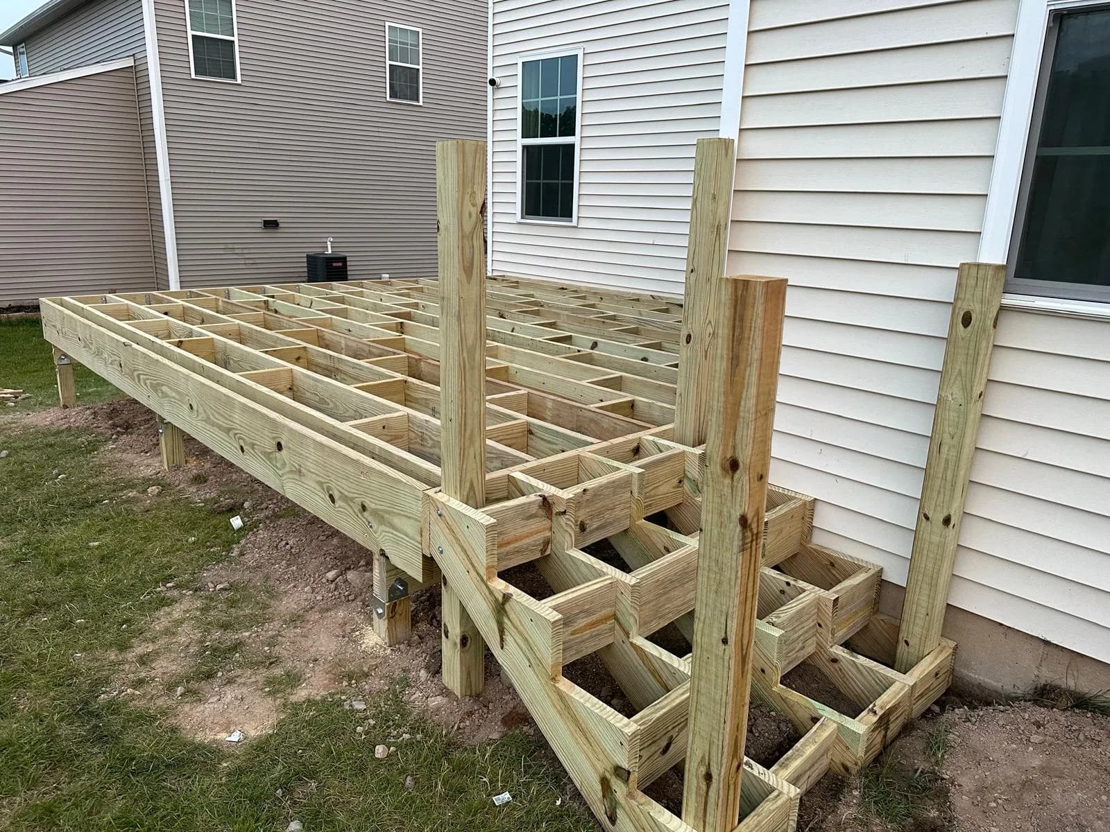 Pressure-treated wood deck frame — Buffalo NY