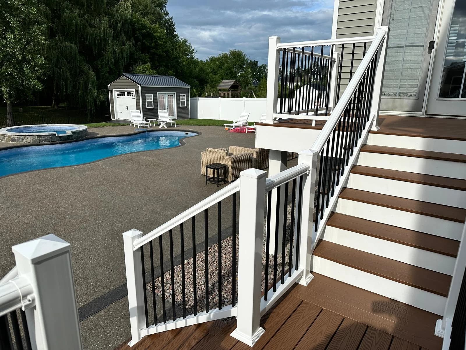 Raised deck overlooking pool — Buffalo NY