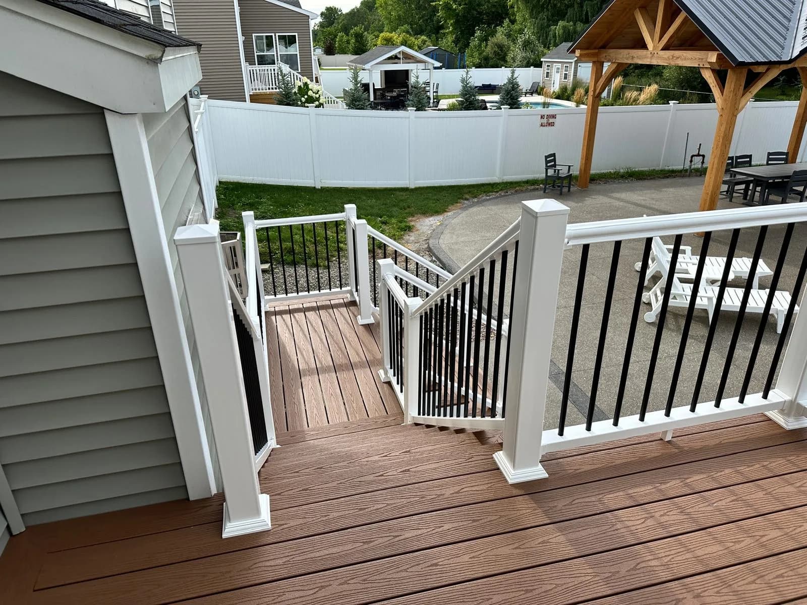 Top-down view of raised composite deck — Buffalo NY