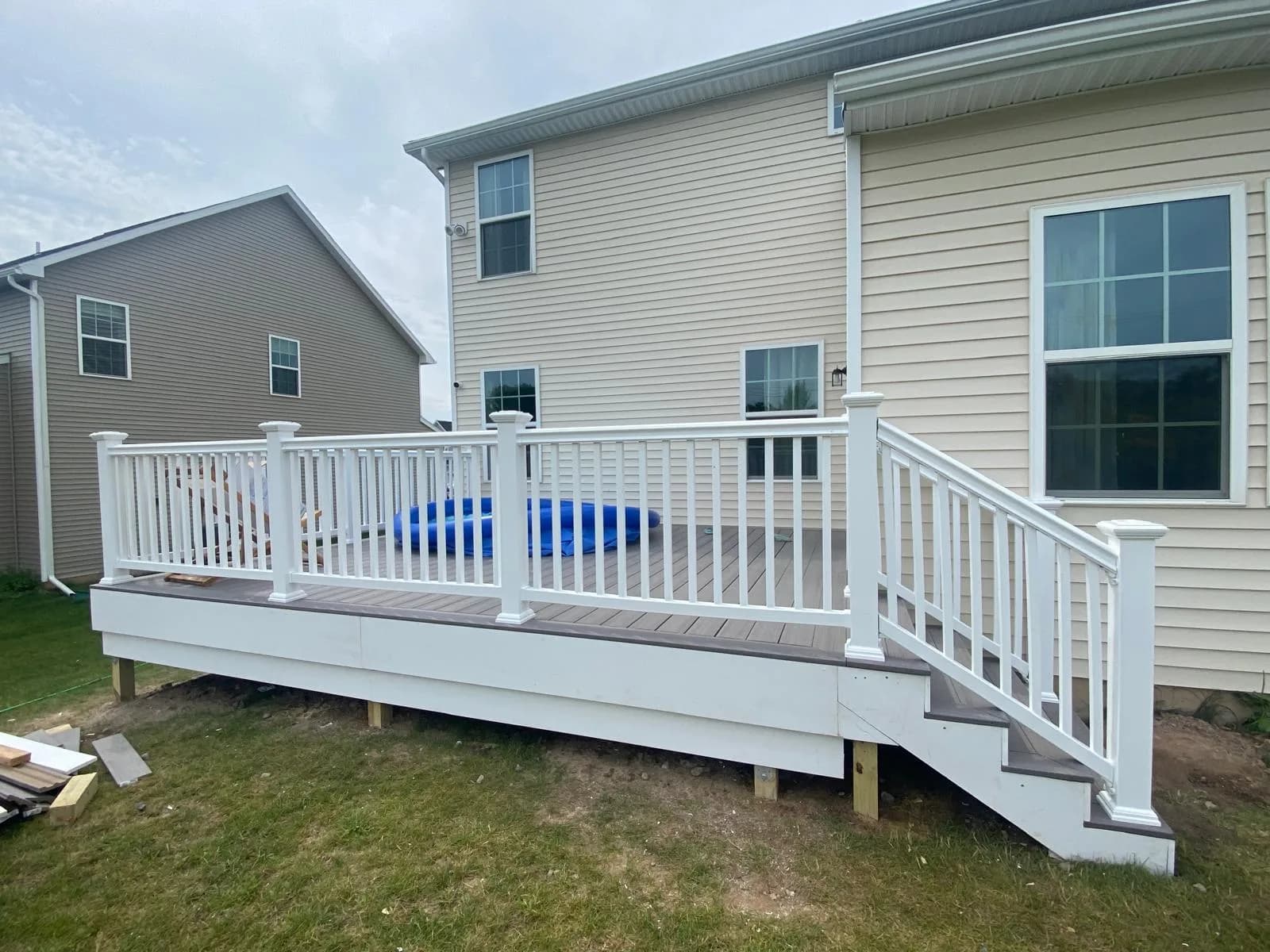 Completed white vinyl deck — Buffalo NY