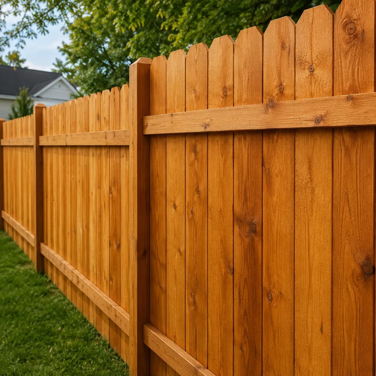 Wood cedar privacy fence installed in Buffalo NY